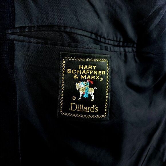 Hart Schaffner Marx Soft Tailored Virgin Heavy Wool 2 Button Sport Coat 48L Blue - Picture 7 of 11